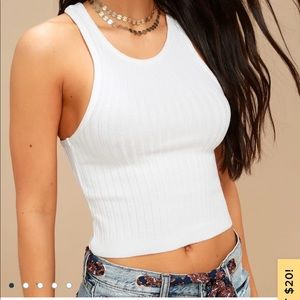 Lulus white crop tank
